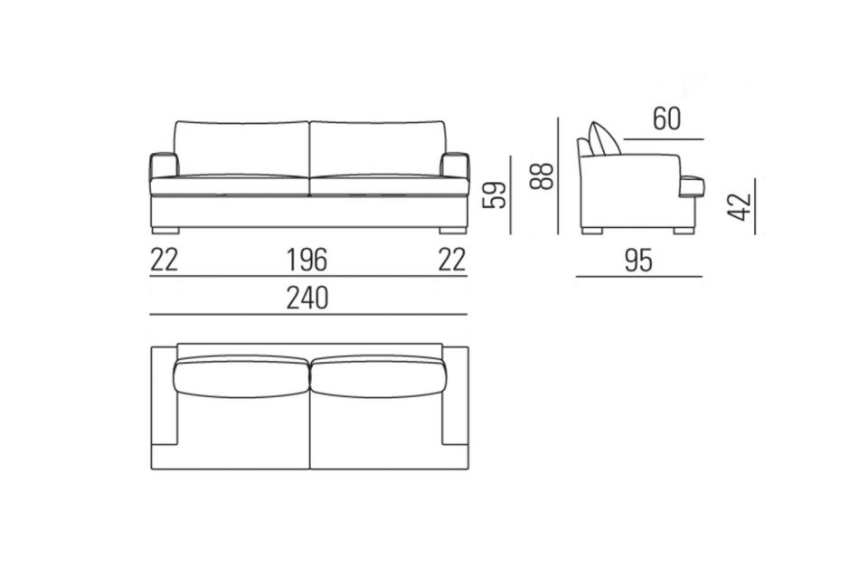 Alister диван 240x95x88 Busnelli. Технические характеристики